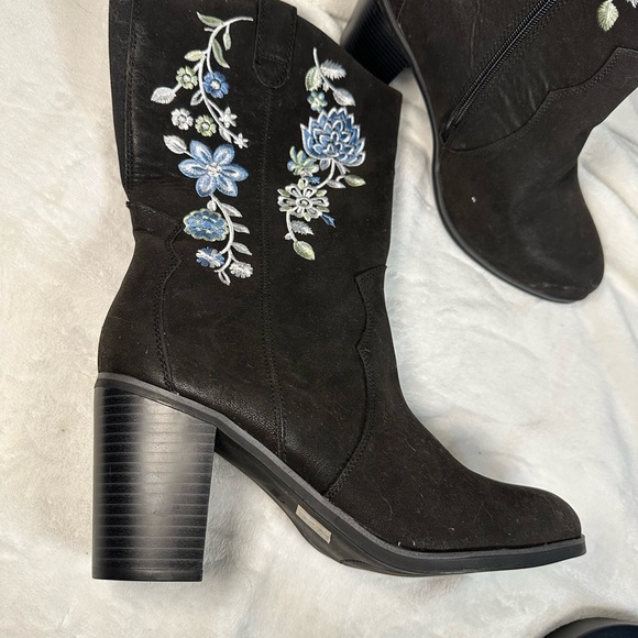 Luoika Women's Wide Width Cowboy Cowgirl Boots - Calf Pointed Toe Pump 11.5W - Picture 6 of 13